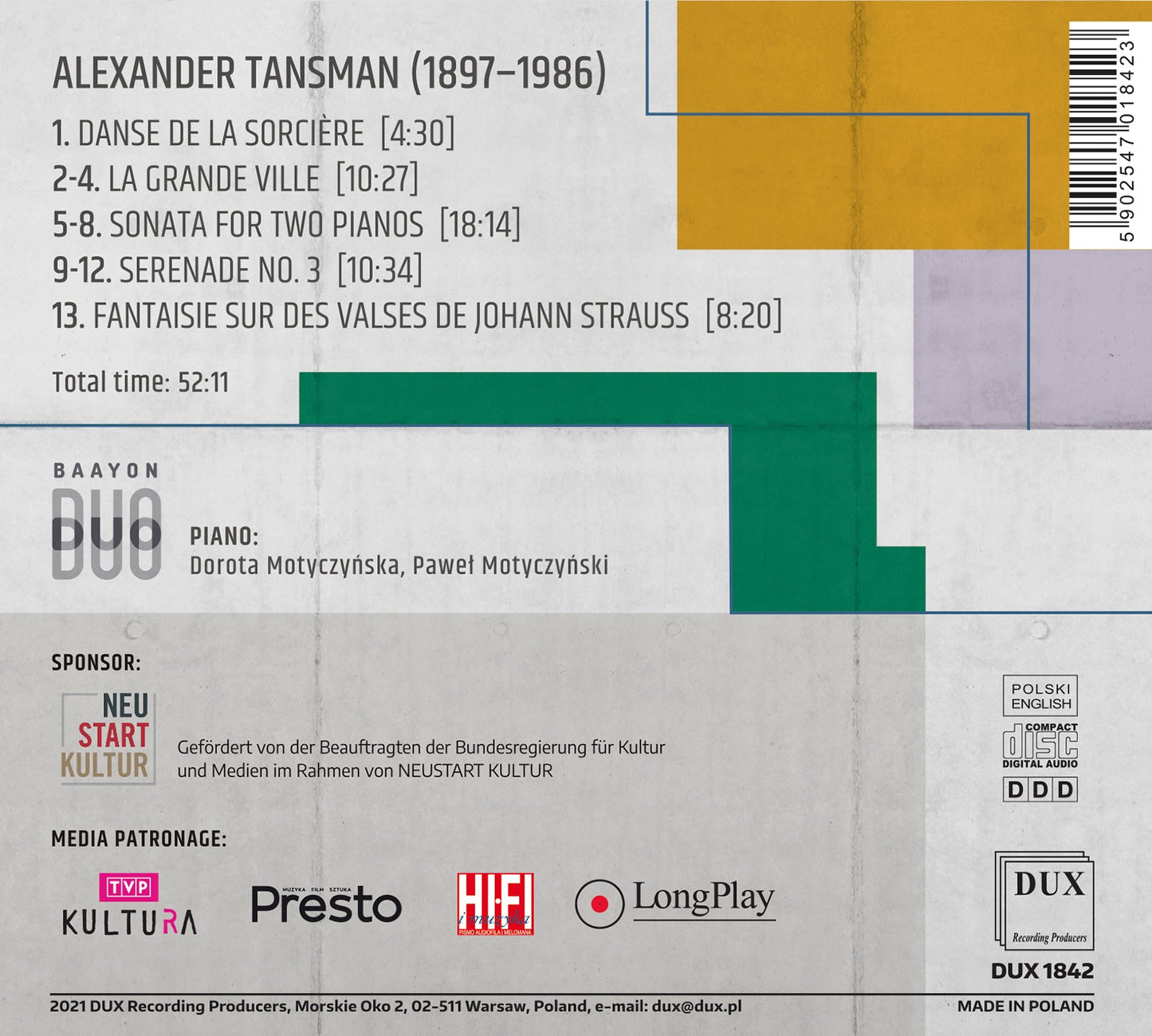 Tansman: Grande Ville - Works for piano duo