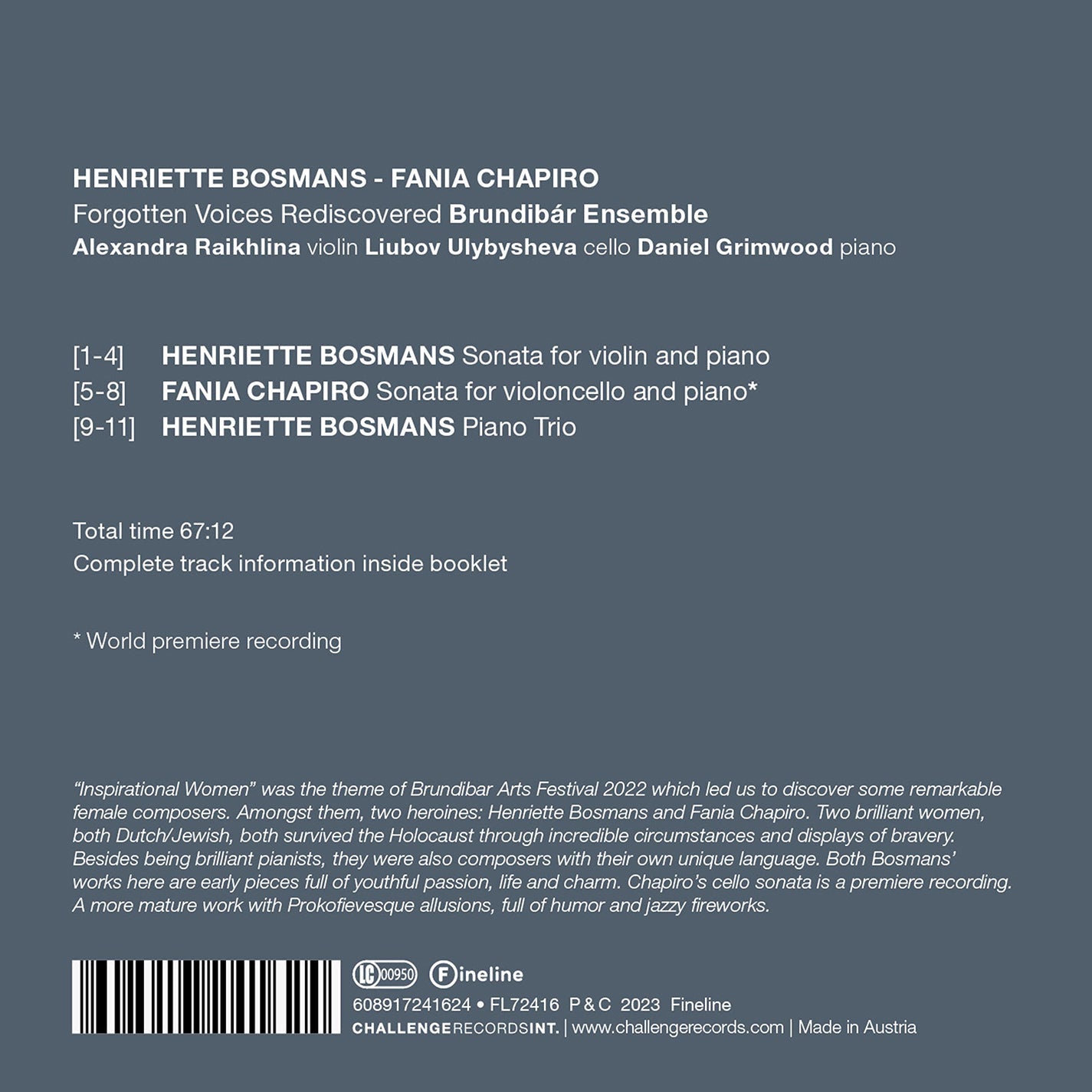 Bosmans & Chapiro: Forgotten Voices Rediscovered