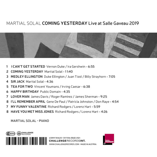 Coming Yesterday Martial Solal