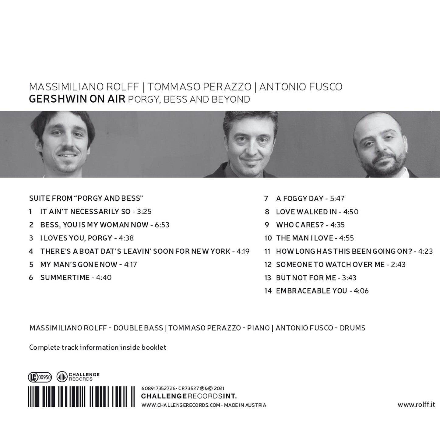 Gershwin On Air: Porgy, Bess And Beyond Tommaso Perrazo, Massimiliano Rolff, Antonio Fusco