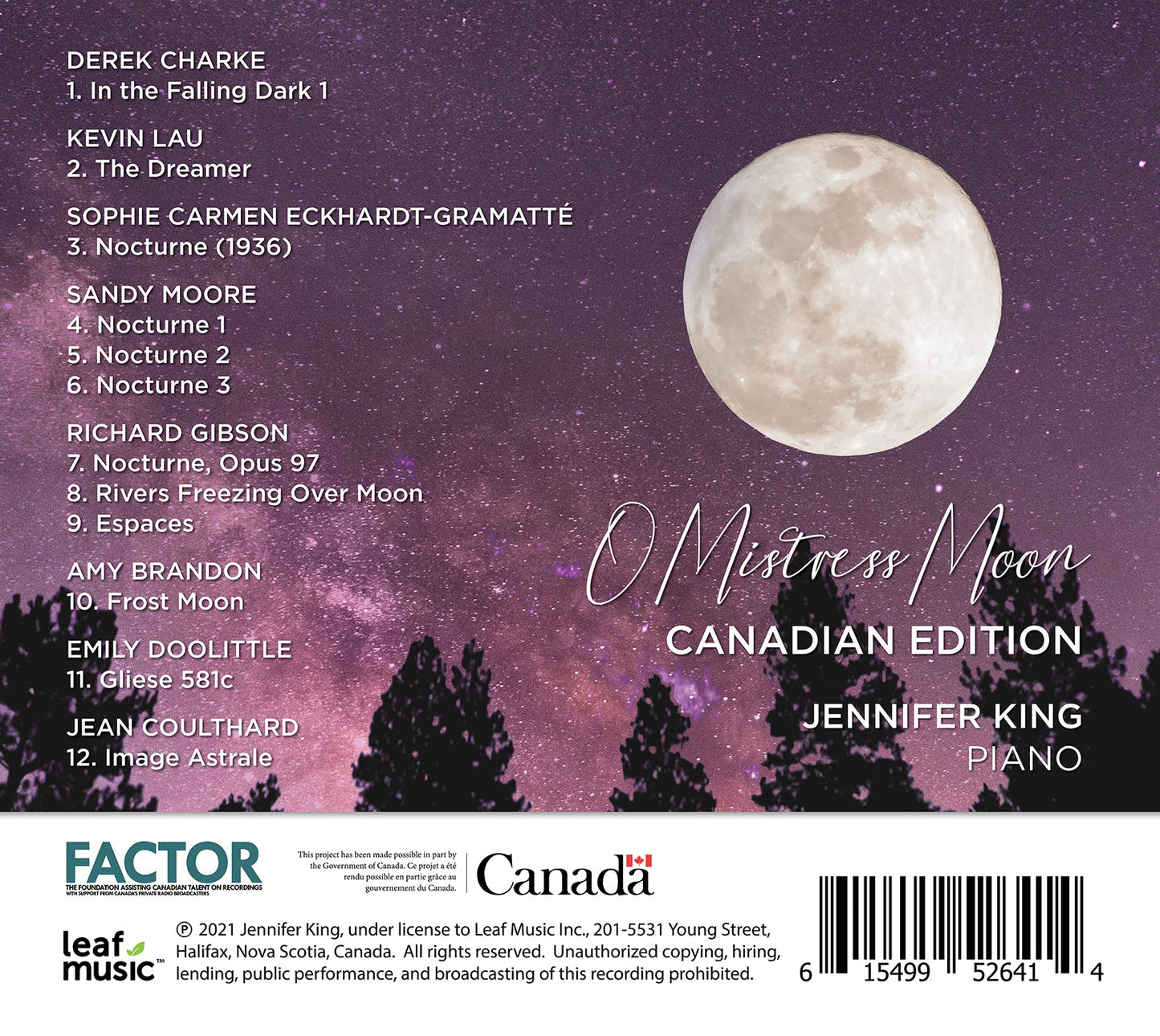 O Mistress Moon (Canadian Edition) Jennifer King