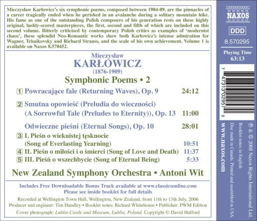 Karlowicz, M.: Symphonic Poems, Vol. 2 - Powracajace Fale /