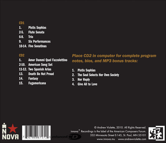 Violette: Pistis Sophias - Flute Sonata - Trio for Horn, Ba