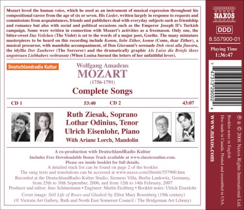 MOZART, W.A.: Songs (Complete)