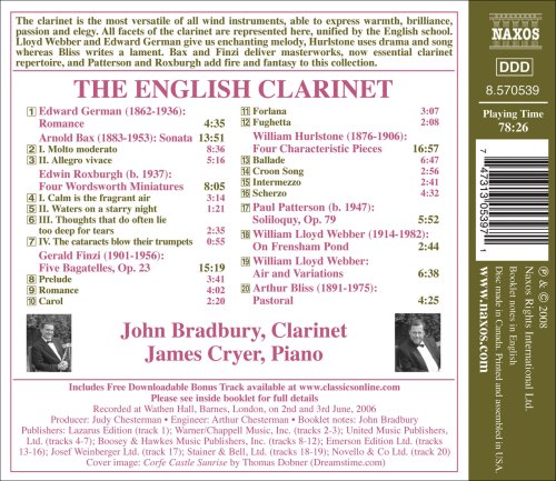 Clarinet Recital: Bradbury, John - BAX, A. / ROXBURGH, E. /