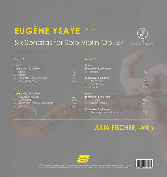 6 SONATAS FOR SOLO VIOLIN (LP)