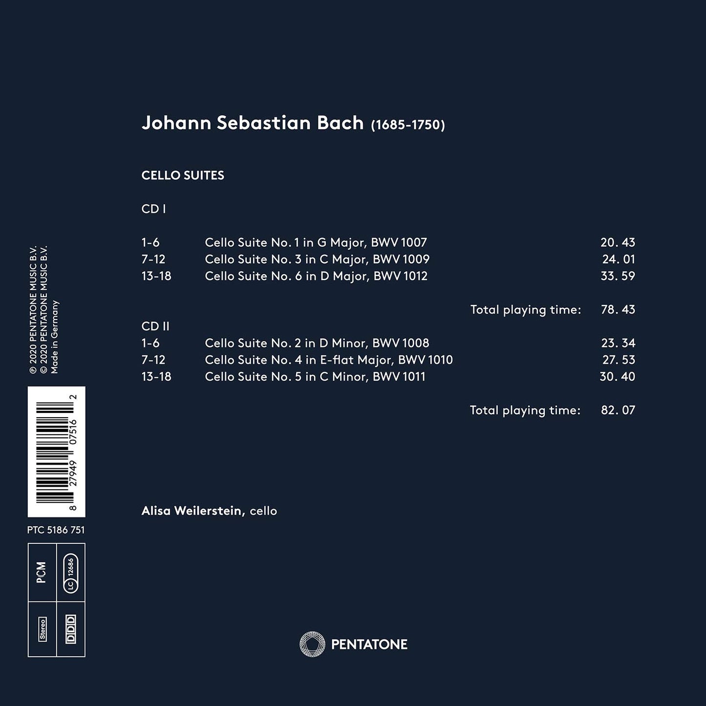 J.S. Bach: Cello Suites Nos. 1-6