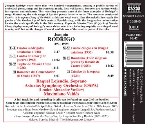 RODRIGO: Songs and Madrigals (Complete Orchestral Works, Vol
