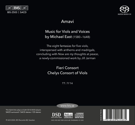 Michael East: Amavi - Music for Viols and Voices