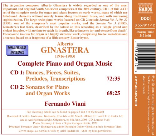 Ginastera: Complete Piano and Organ Music