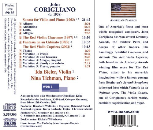 Corigliano, J.: Violin and Piano Music