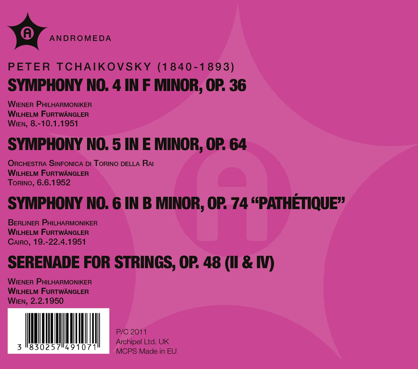 SINFONIEN 4,5 & 6, SERENADE FO