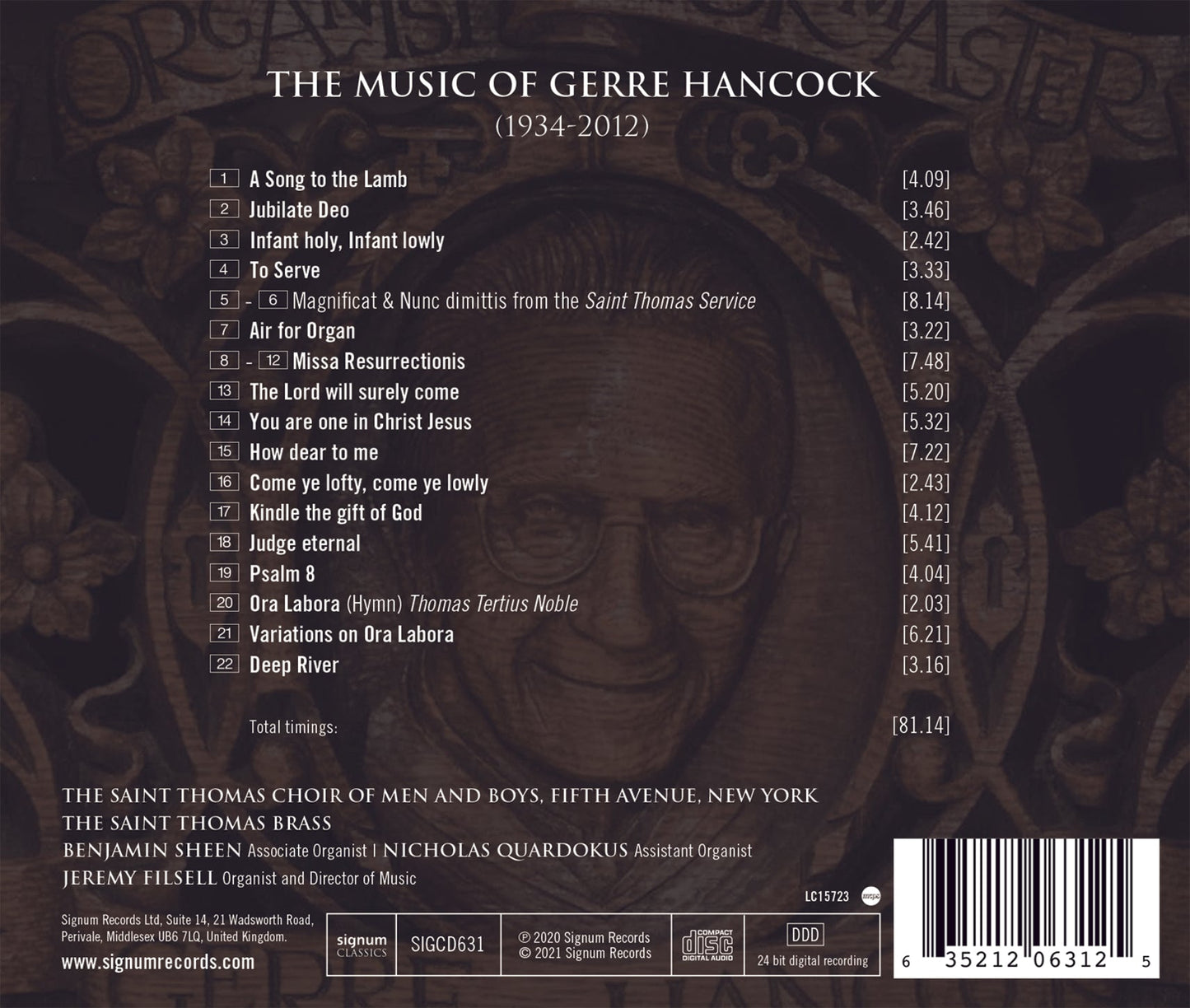 The Music Of Gerre Hancock / St Thomas Choir of Men & Boys