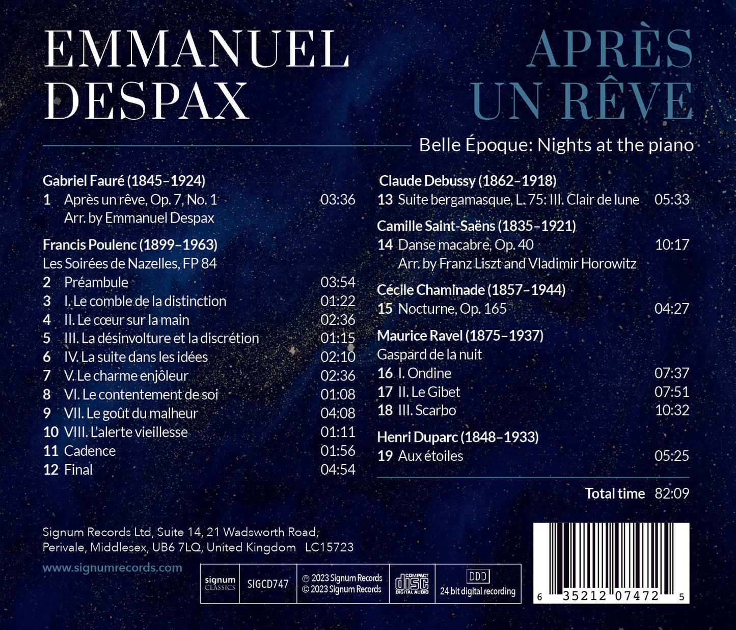 Après un Rêve: Belle Époque - Nights at the Piano