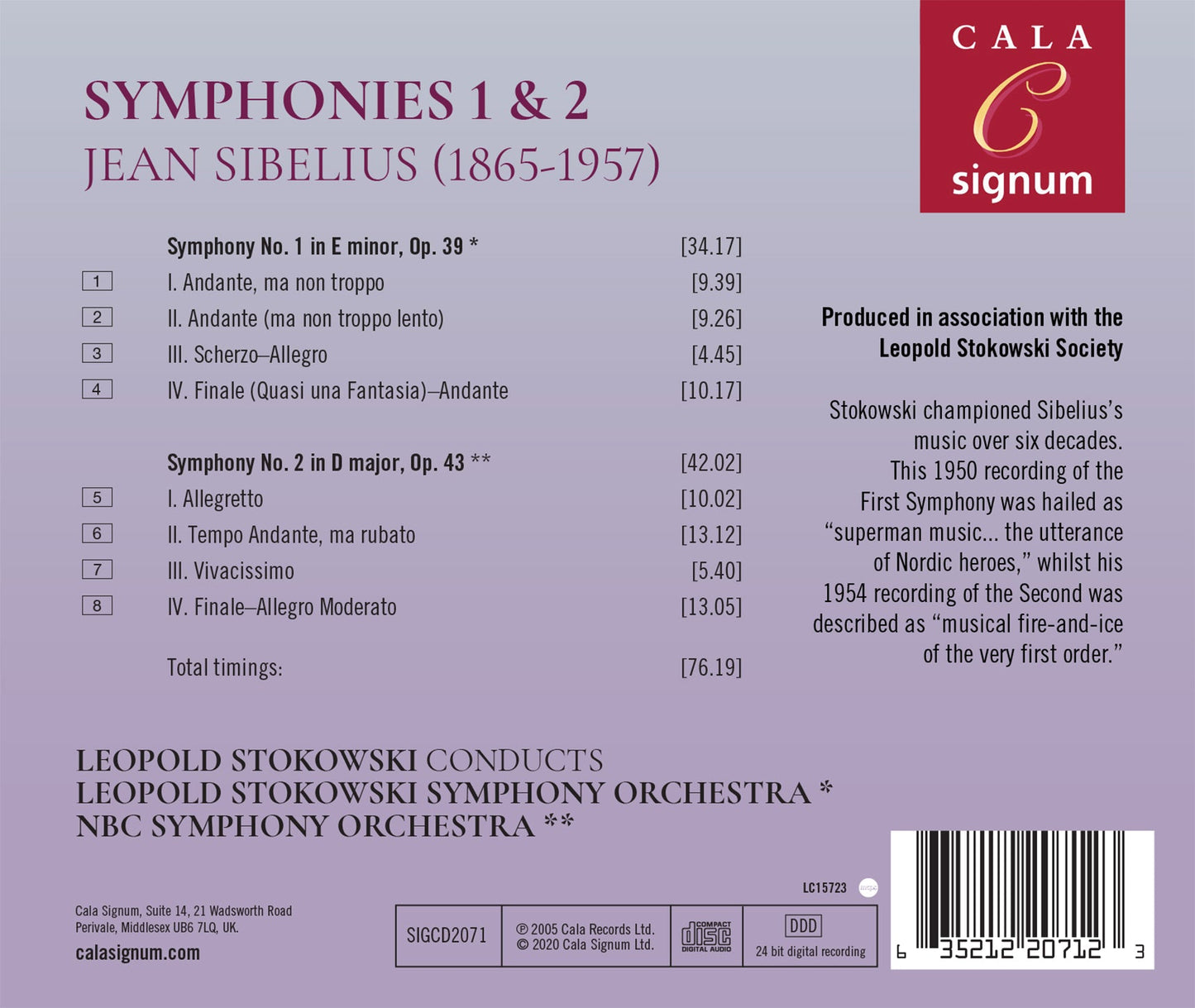 Sibelius: Symphonies Nos. 1 & 2