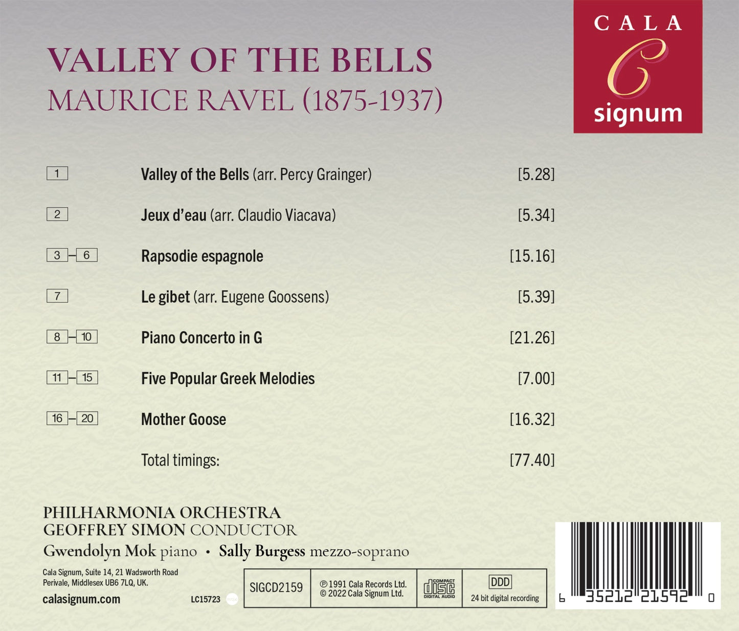 Ravel: Valley Of The Bells; Jeux D'Eau; Rapsodie Espagnole