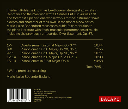 Kuhlau: Works For Solo Piano, Vol. 1 / Marie-Luise Bodendorff