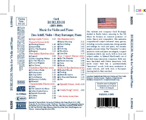 BURLEIGH: Music for Violin and Piano