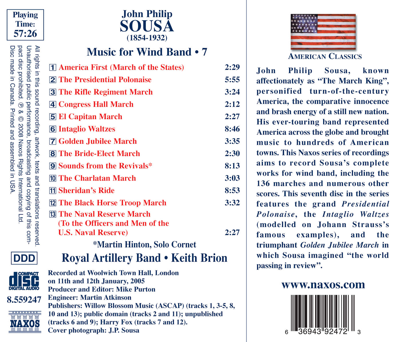 Sousa, J.P.: Music For Wind Band, Vol. 7