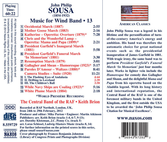 Sousa: Music For Wind Band, Vol. 13 (Arr. Keith Brion For Wi