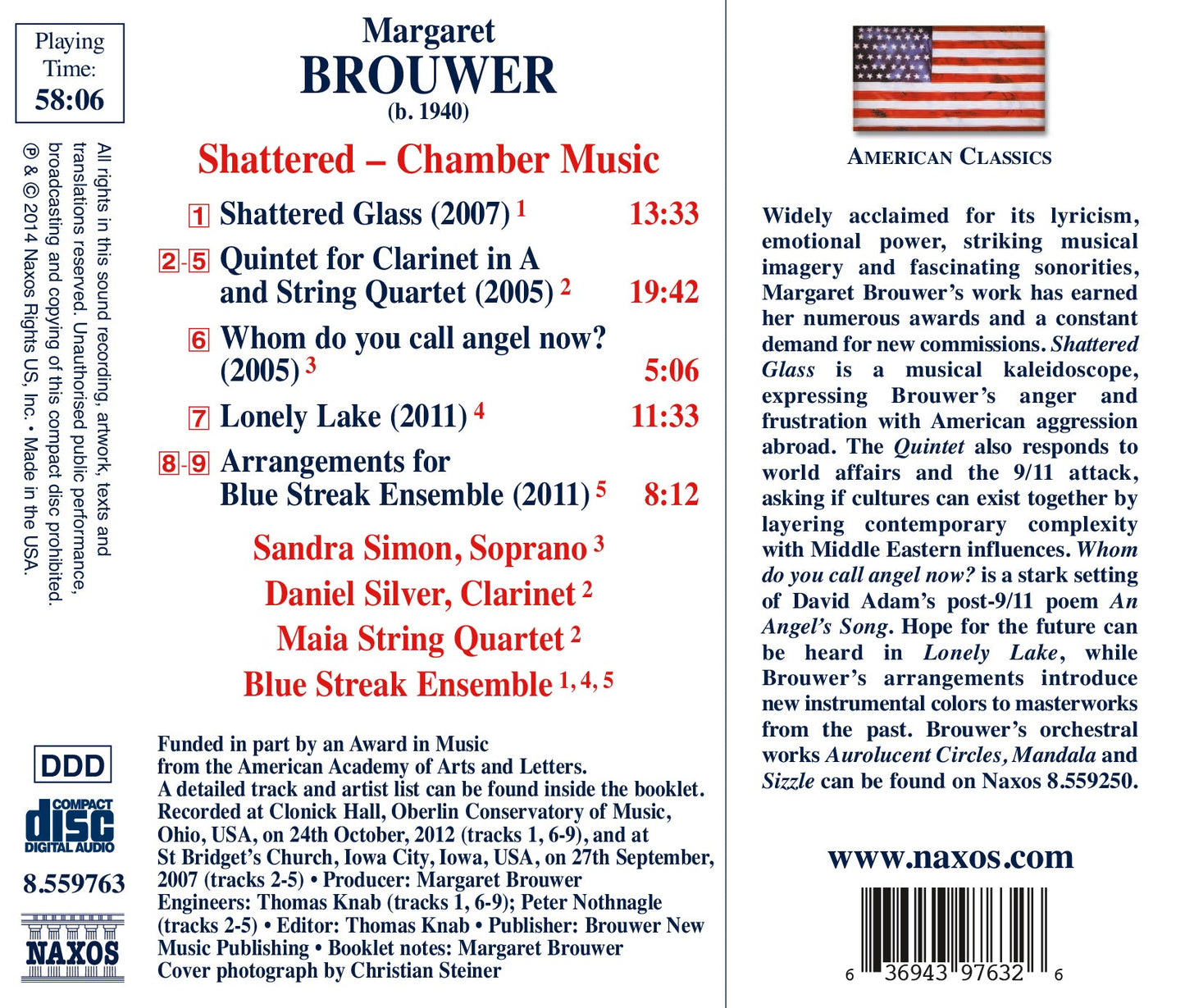 Margaret Brouwer: Shattered - Chamber Music