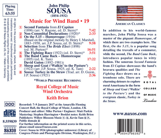 Sousa: Music For Wind Band, Vol. 19
