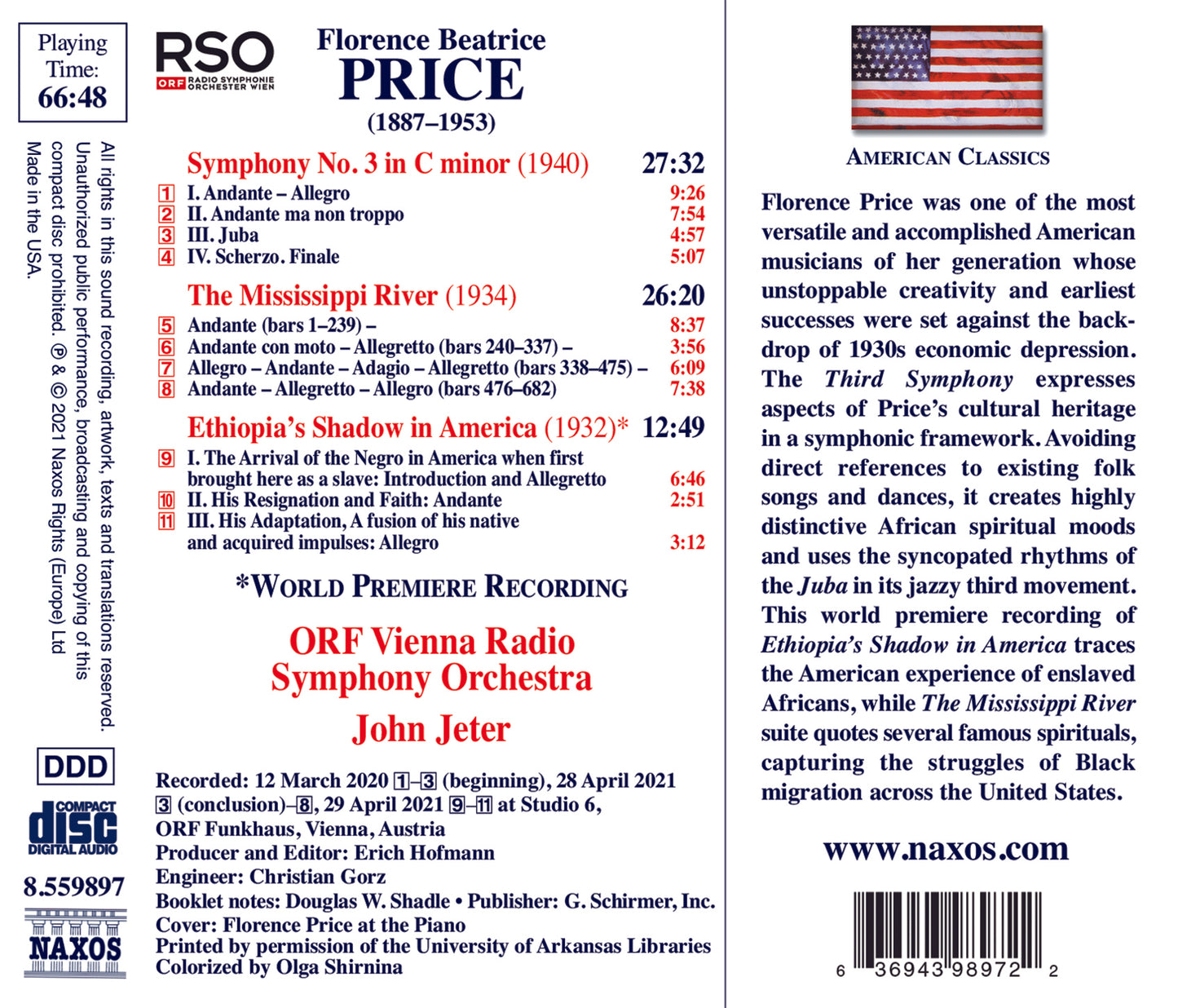 Price: Symphony no. 3; Orchestral Works / Jeter, ORF Vienna RSO