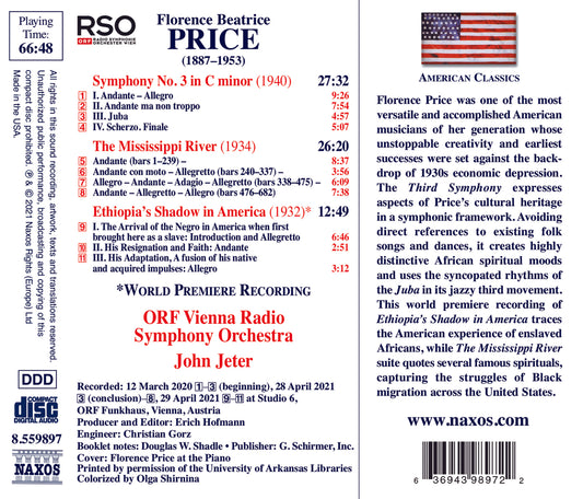 Price: Symphony no. 3; Orchestral Works / Jeter, ORF Vienna RSO