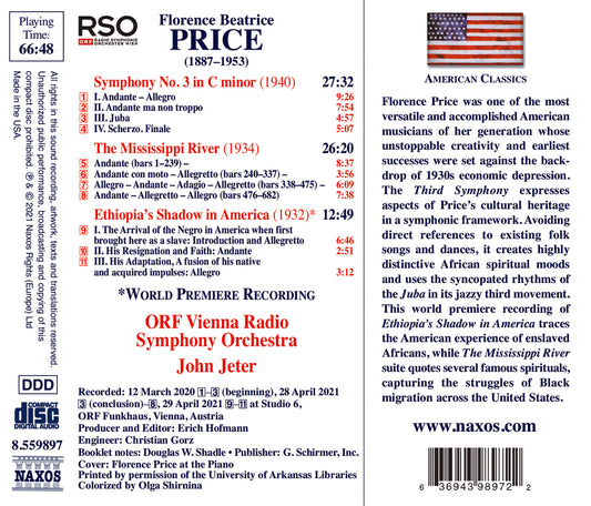 Price: Symphony no. 3; Orchestral Works / Jeter, ORF Vienna RSO