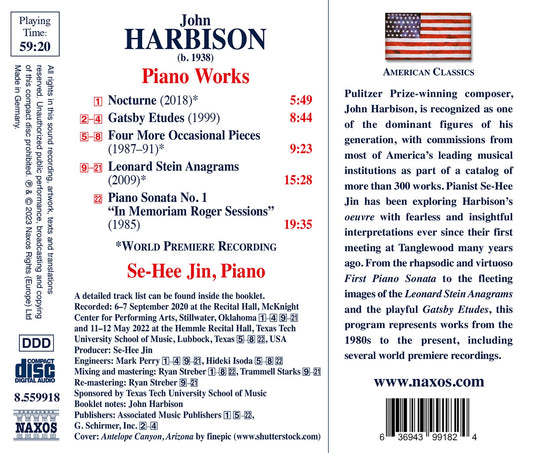 Harbison: Piano Works