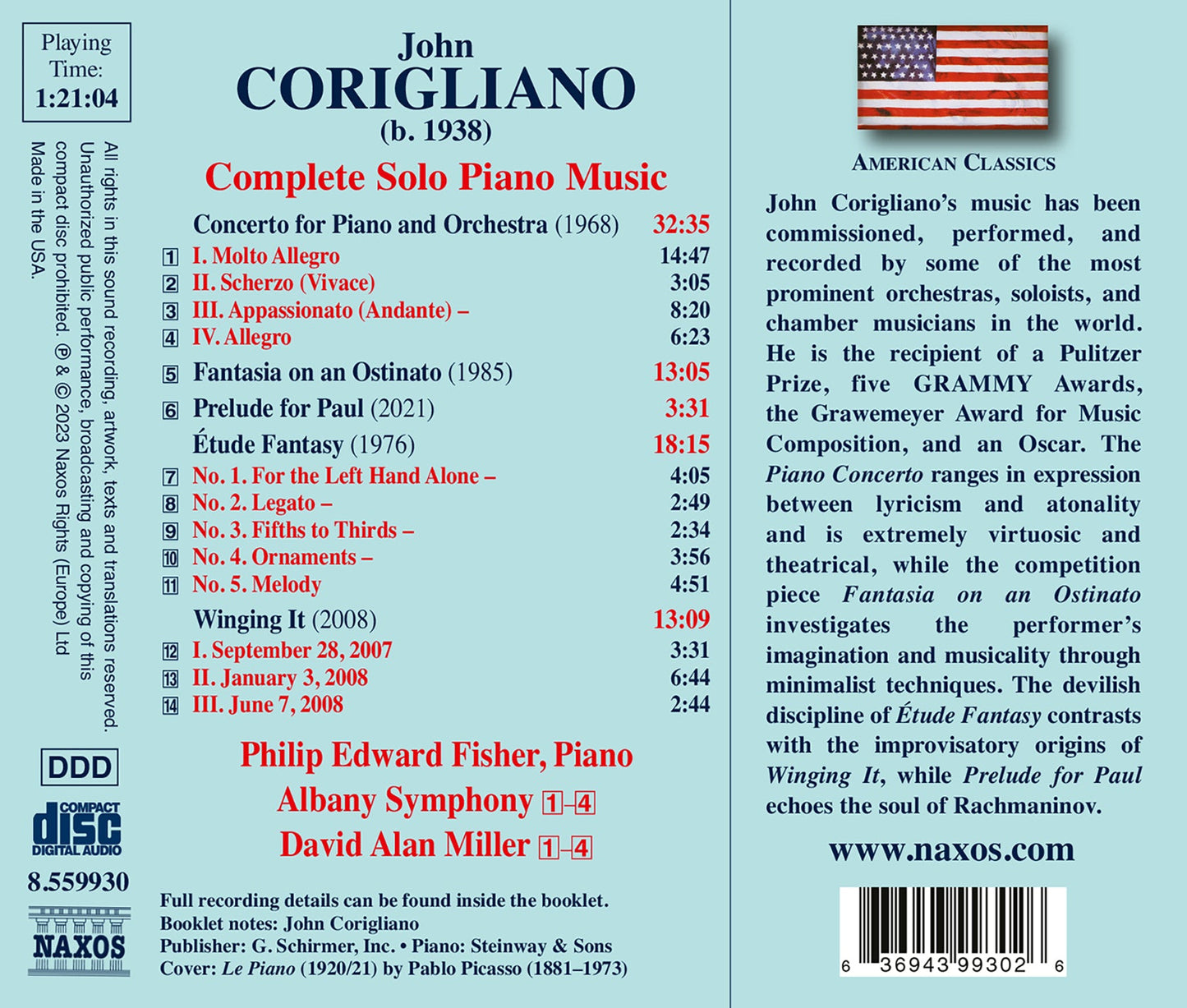 Corigliano: Complete Solo Piano Music