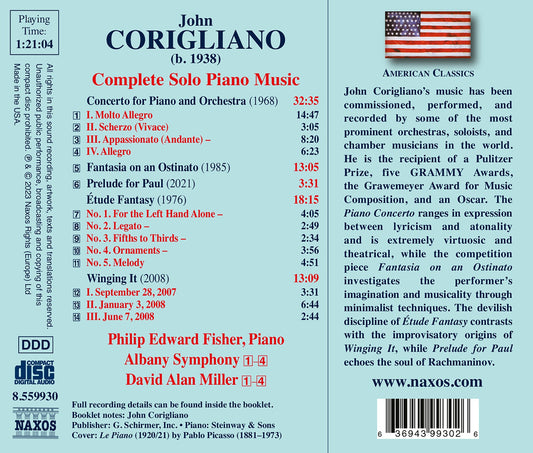 Corigliano: Complete Solo Piano Music