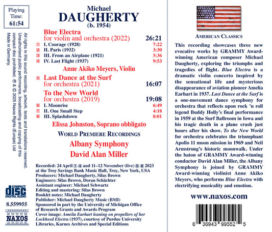 Daugherty: Blue Electra; Last Dance at the Surf; To the New