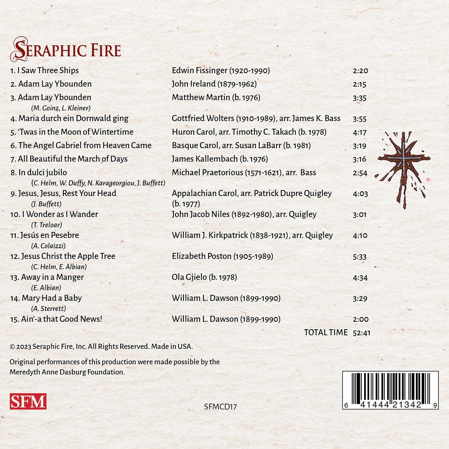 Quigley: The Apple Tree - Christmas with Seraphic Fire