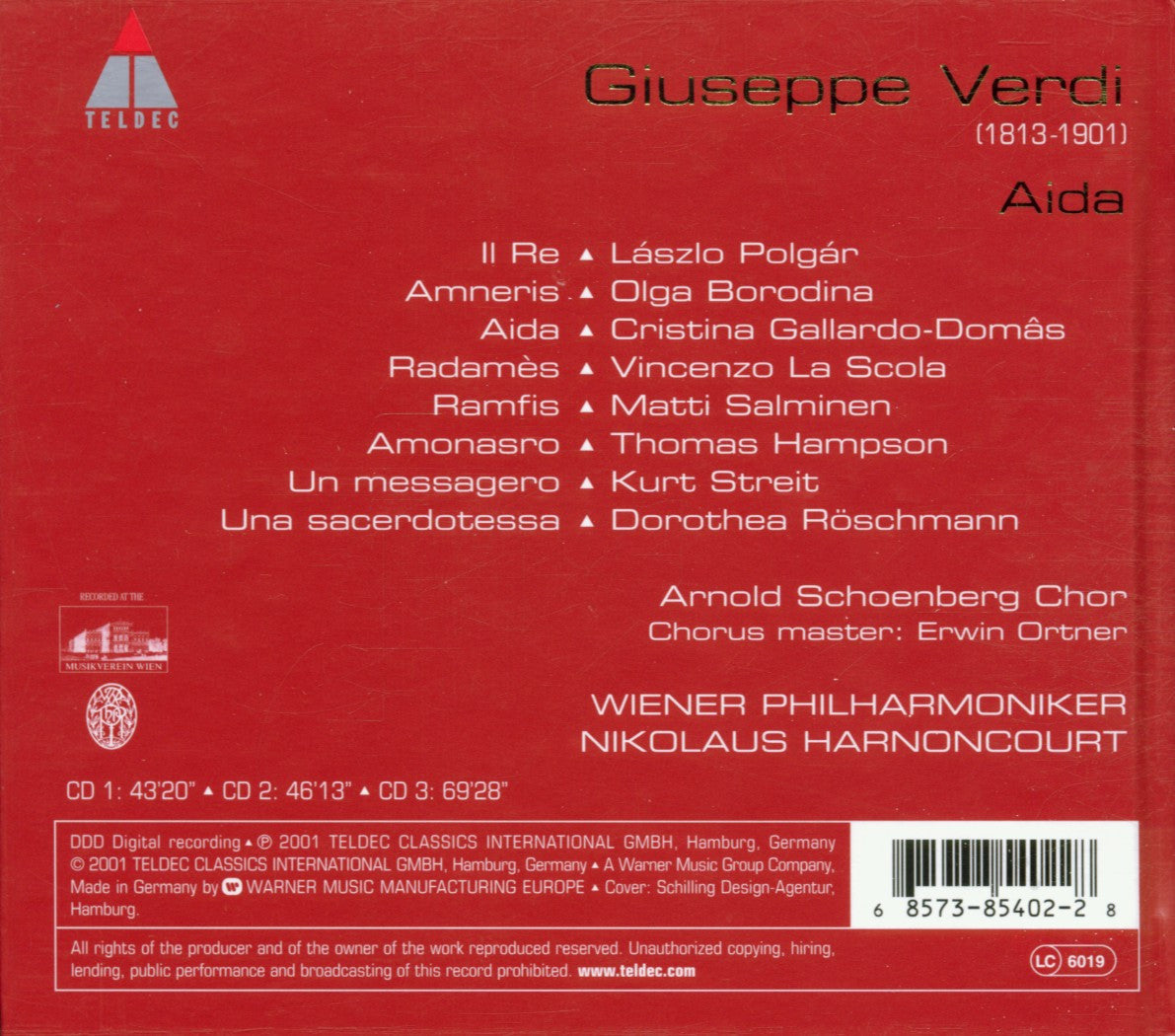 Aïda Gallardo-Domâs, Borodina, La Scola, Hampson, Polgár, Salminen, Harnoncourt, Vienna Philharmonic Orch