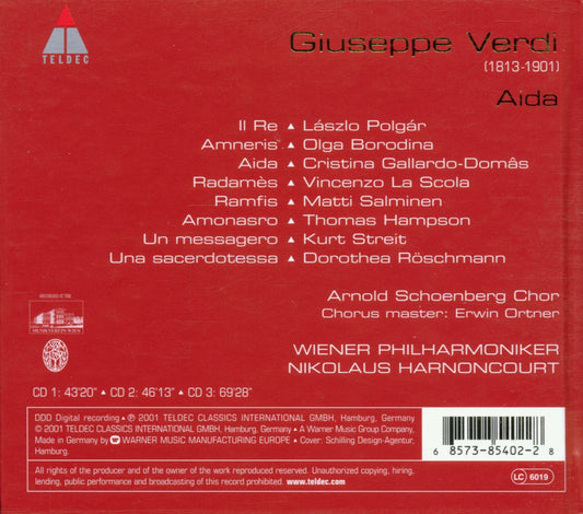 Aïda Gallardo-Domâs, Borodina, La Scola, Hampson, Polgár, Salminen, Harnoncourt, Vienna Philharmonic Orch