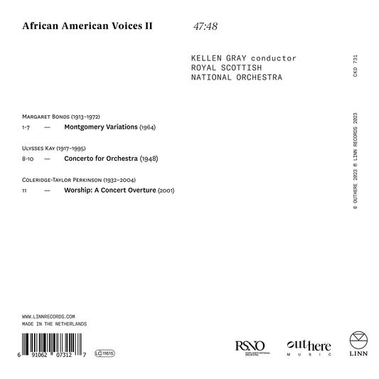 Bonds, Kay & Perkinson: African American Voices Ii Kellen Gray, Royal Scottish National Orchestra