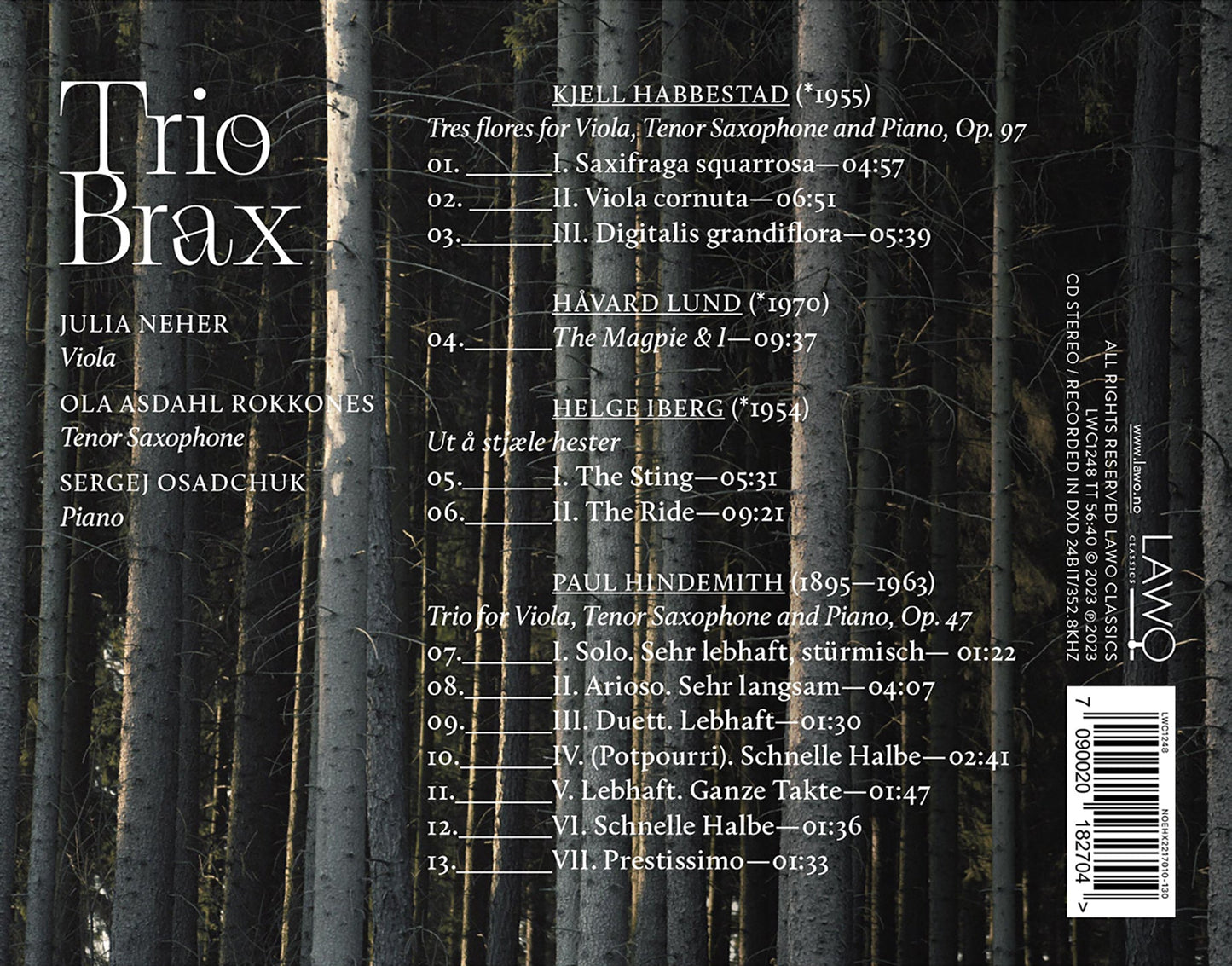Habbestad, Hindemith, Iberg & Lund: Trio Brax