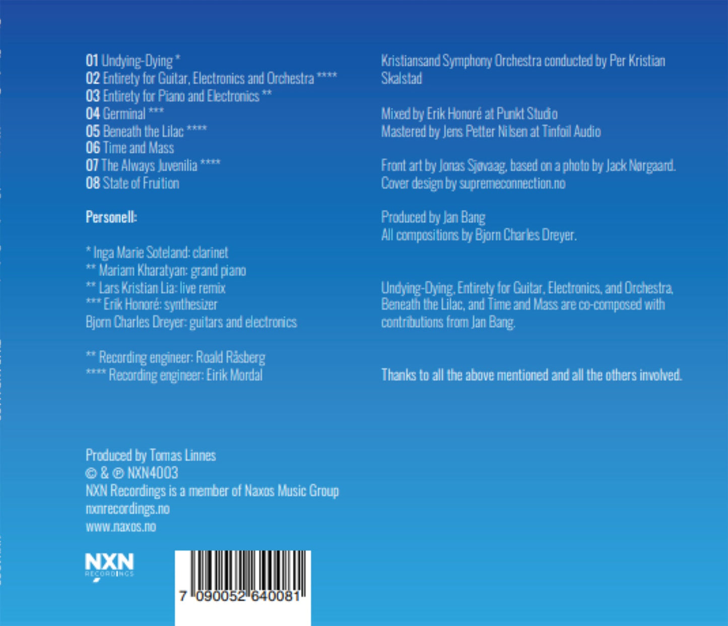 Bjørn Charles Dreyer: Time And Mass