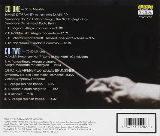 Mahler: Symphony No. 7 - Bruckner: Symphony No. 4 "Romantic"