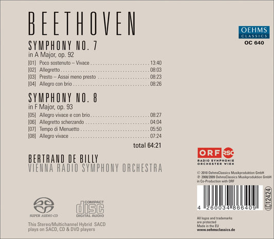 Beethoven, L. van: Symphonies Nos. 7 and 8
