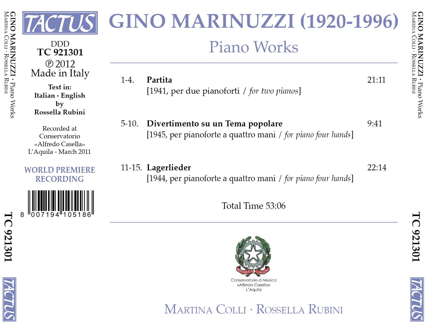 Marinuzzi: Piano Works