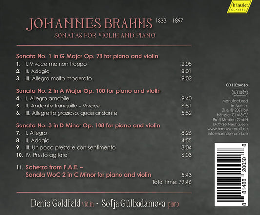 SONATAS FOR VIOLIN AND PIANO