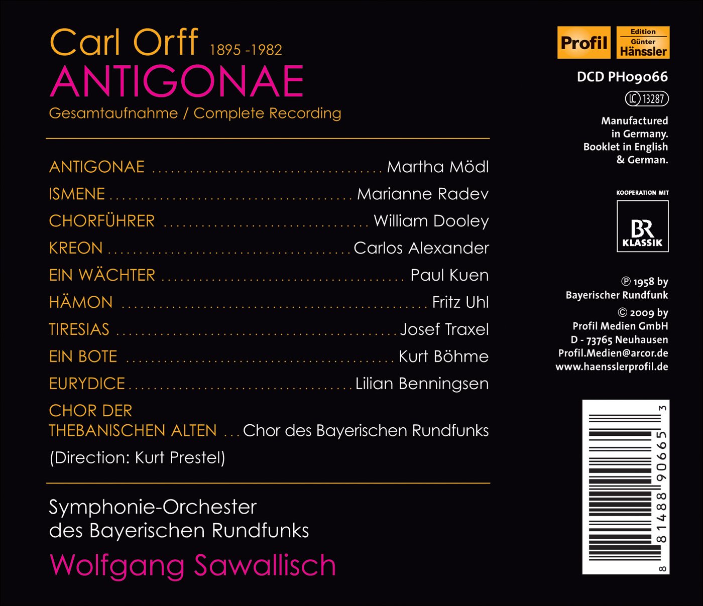 Orff, C.: Antigonae