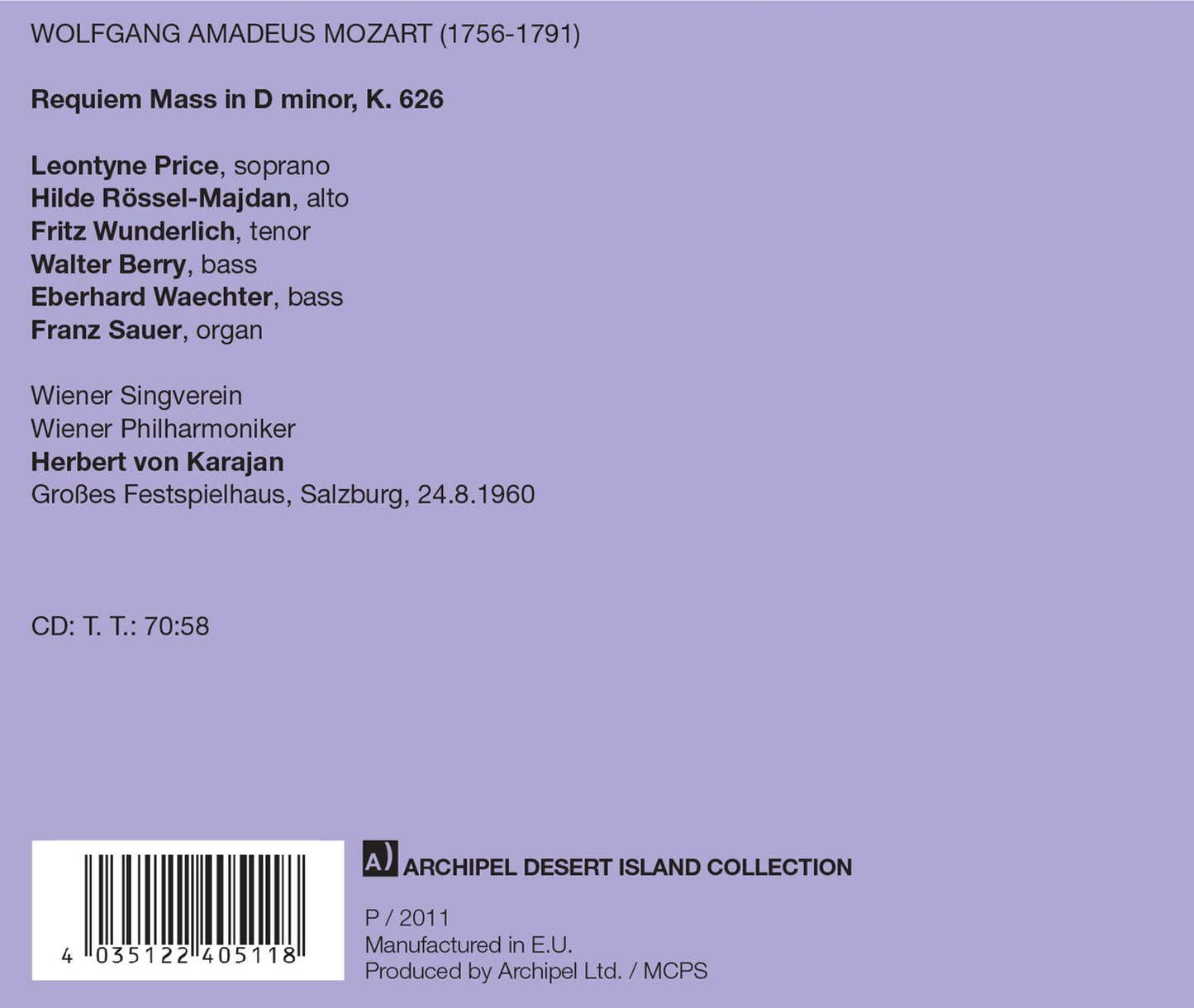 Mozart: Requiem in D Minor, K. 626