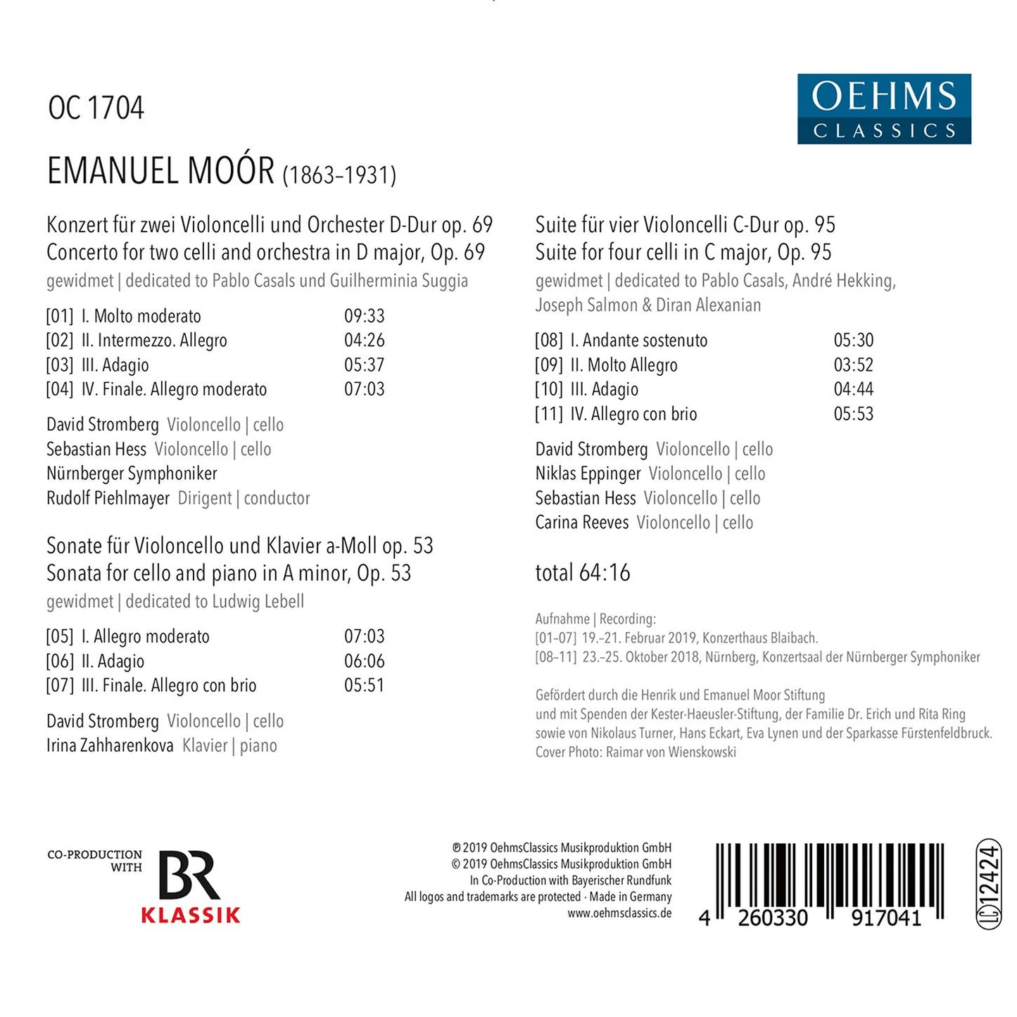 Emanuel Moór: Concerto for 2 Cellos - Suite for 4 Cellos - C