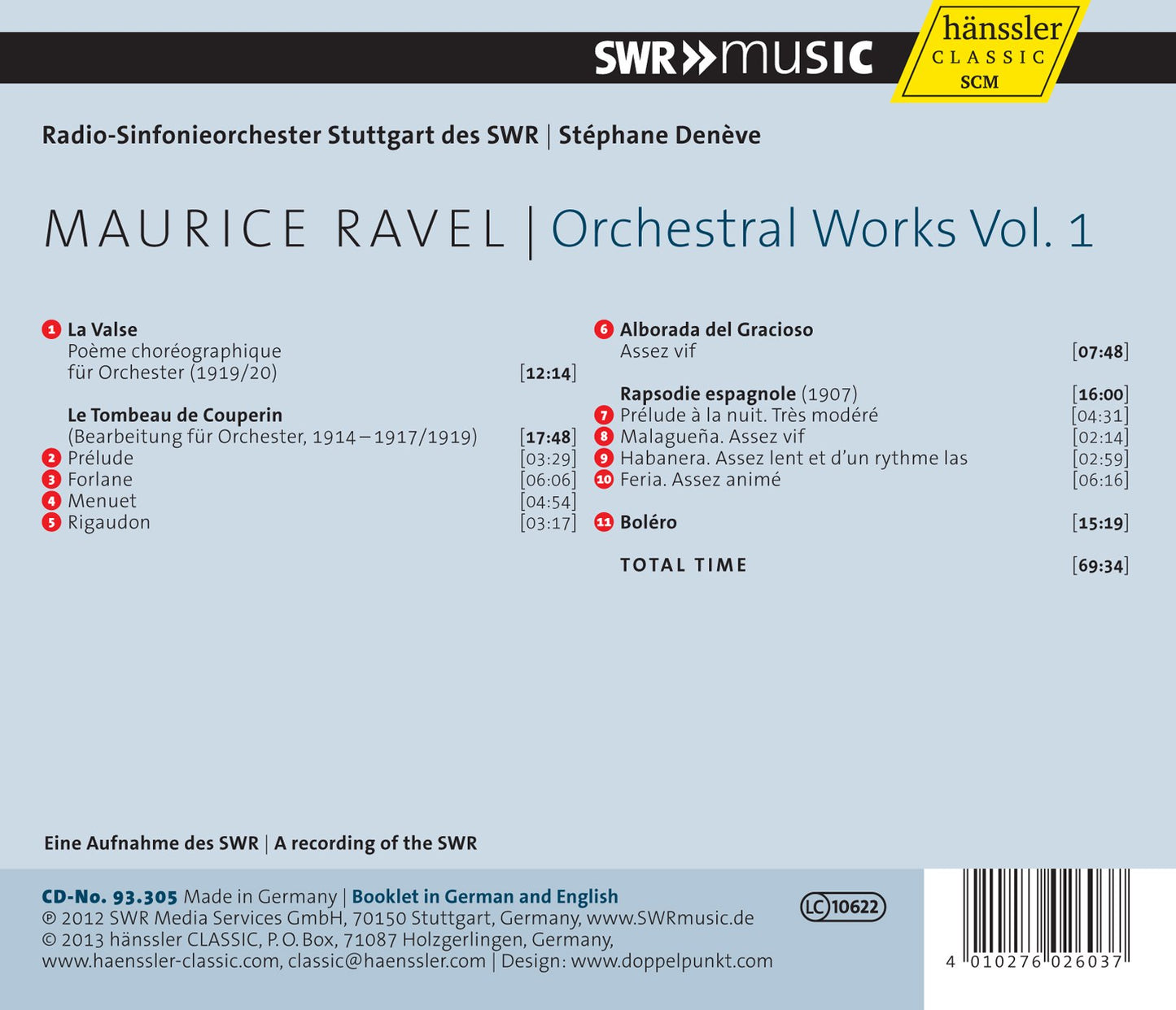 Ravel: Orchestral Works Vol. 1