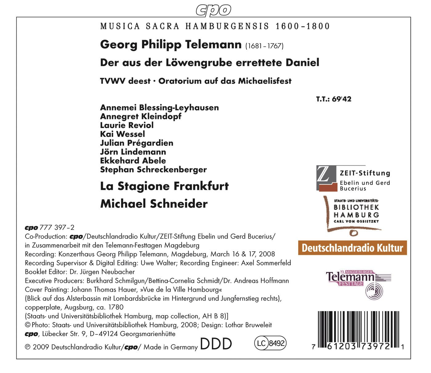Telemann, G.P.: Aus Der Lowengrube Errettete Daniel (Der) [O