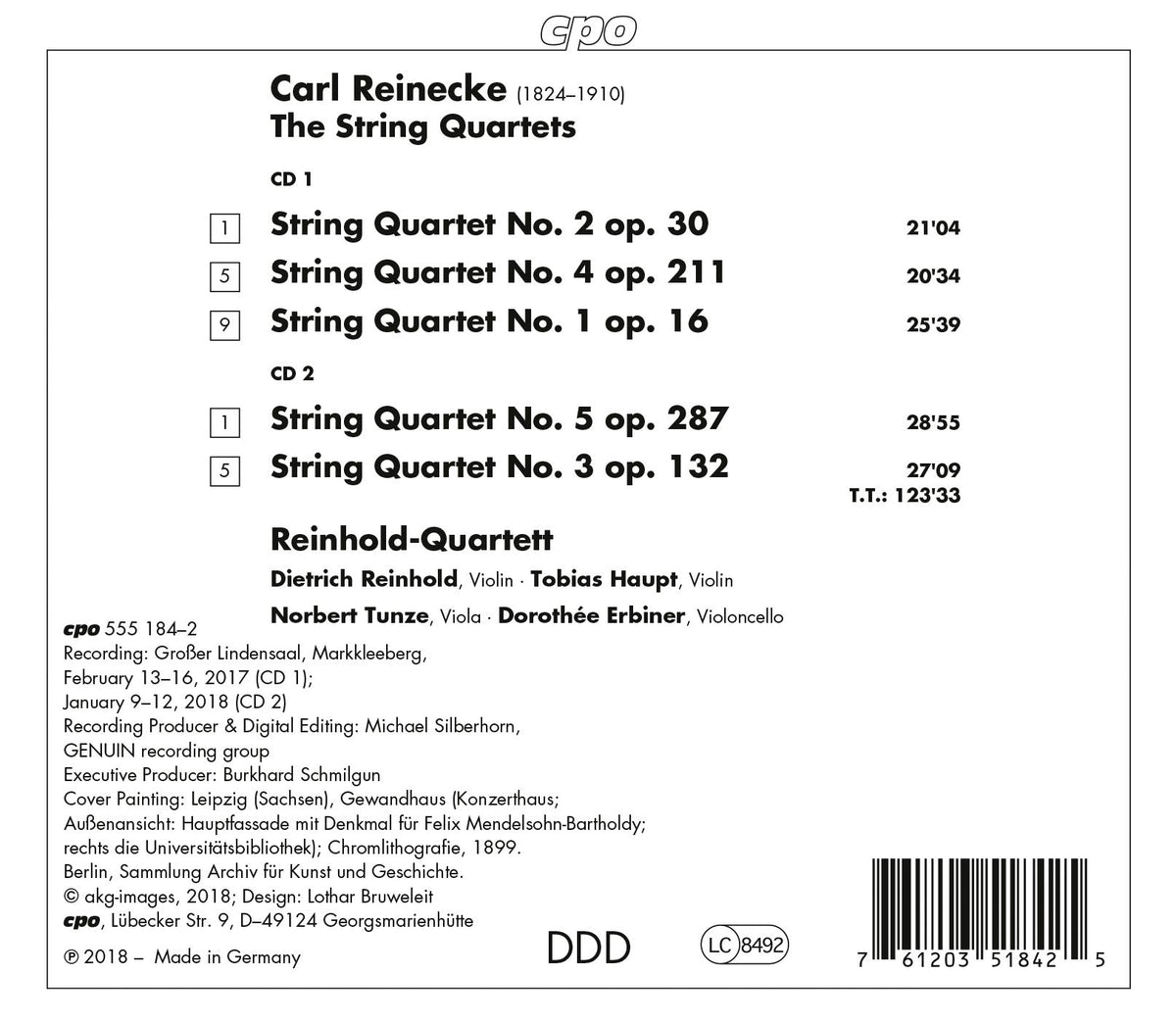 Reinecke: Complete String Quartets
