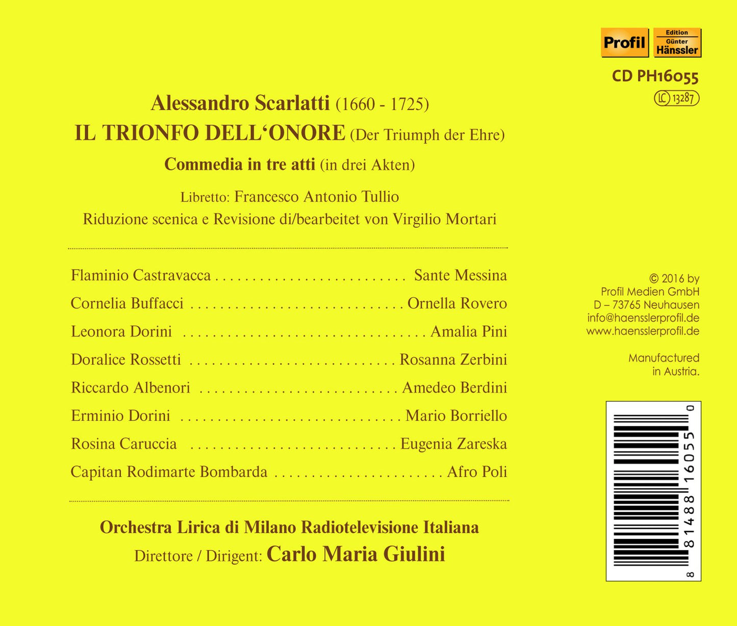 A. Scarlatti: Il trionfo dell'onore